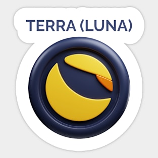 TERRA LUNA 3d front view rendering cryptocurrency Sticker